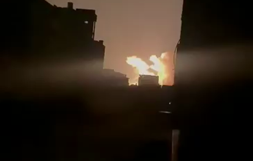 Thumbnail preview image for the video titled: Midnight detonation in northern Gaza