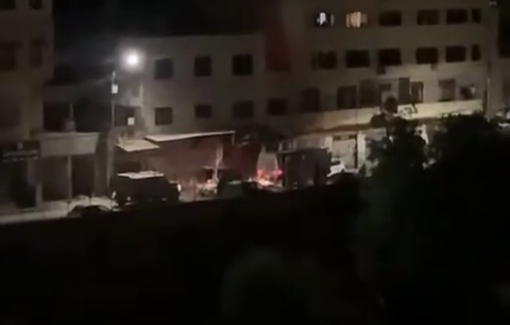 Thumbnail preview image for the video titled: Israeli soldier forces residents to leave their homes near the Qasaba Diwan (Nablus)