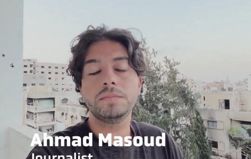 Thumbnail preview image for the video titled: Journalist Ahmed Masoud documents large scale bombing of southeastern Gaza City