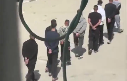 Thumbnail preview image for the video titled: Israeli troops held dozens of youths for hours near a checkpoint just to humiliate and intimidate them