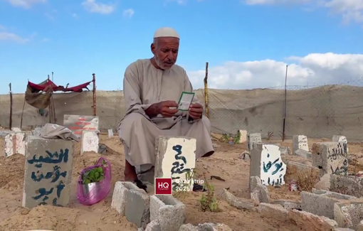 Thumbnail preview image for the video titled: Father of journalist Maryam Abu Dagga visits her grave every day