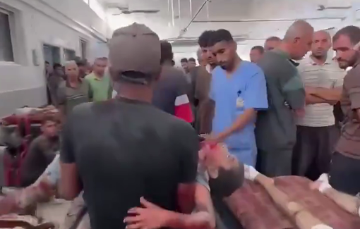 Thumbnail preview image for the video titled: Al-Shifa hospital overcrowded with casualties amid Israeli massacres in Gaza City