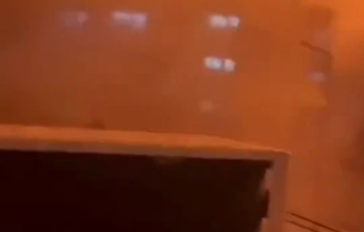 Thumbnail preview image for the video titled: Israel pounds Gaza City at night