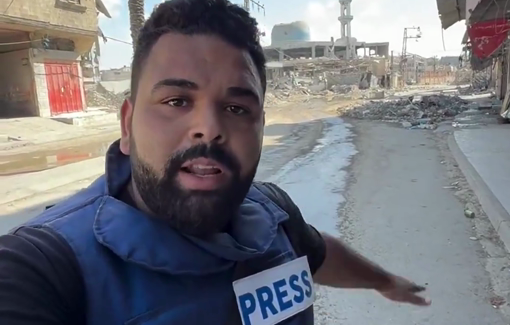 Thumbnail preview image for the video titled: Reporting from the last accessible point in al-Zaytoun neighborhood, Gaza City