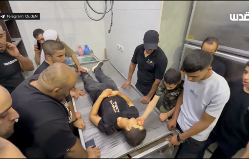 Thumbnail preview image for the video titled: The child Islam Abdel Aziz Noah mourned by his friend after being shot dead by Israeli soldiers