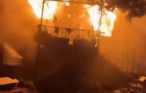 Thumbnail preview image for the video titled: Israeli settlers set fire to a plant nursery in Deir Sharaf village, north of Nablus