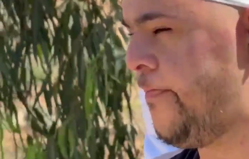 Thumbnail preview image for the video titled: A Palestinian man with Down syndrome from Ein Yabroud severely attacked by fanatic Israeli settlers