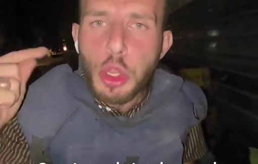 Thumbnail preview image for the video titled: Children sleep on the streets exhausted by their forced displacement by Israel