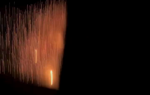 Thumbnail preview image for the video titled: Israeli night bombing of Al-Jundi Al-Majhoul Tower in Gaza City