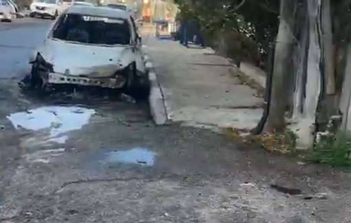 Thumbnail preview image for the video titled: Israeli settler militias set fire to 18 vehicles and two apartments during an attack on Al-Bireh