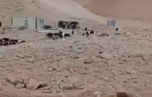 Thumbnail preview image for the video titled: Settlers herd goats onto land recently emptied of a Palestinian family for a new outpost