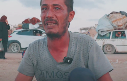 Thumbnail preview image for the video titled: Vulnerable families speak on being displacement by Israel's violent relentless bombing of northern Gaza