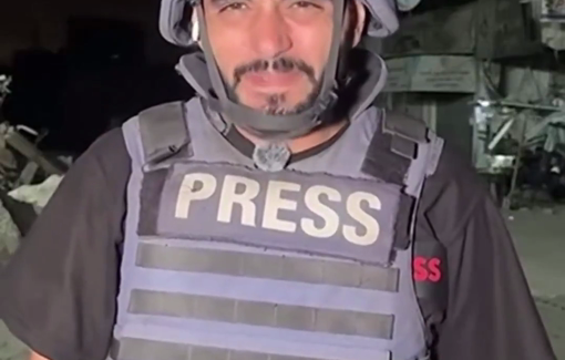 Thumbnail preview image for the video titled: Israeli "fire belts" hit Gaza City during live broadcast