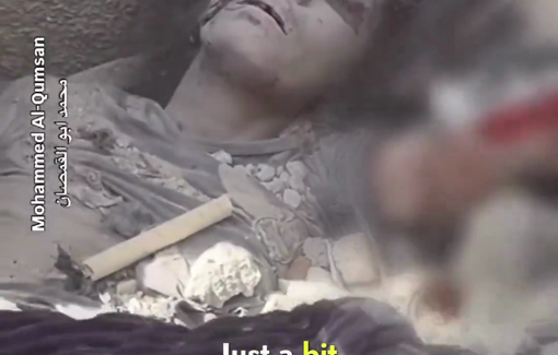 Thumbnail preview image for the video titled: Father tries to rescue his daughter from the rubble