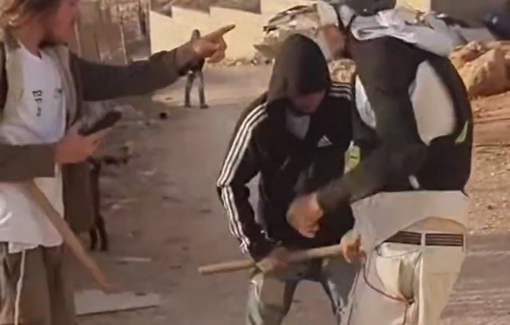 Thumbnail preview image for the video titled: Hyperviolence against Human Rights activists in Duma by Jewish settlers