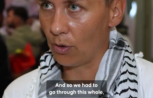 Thumbnail preview image for the video titled: Israeli Prison guards "made us lie down in the sun with our heads to the ground, kneeling for one hour"