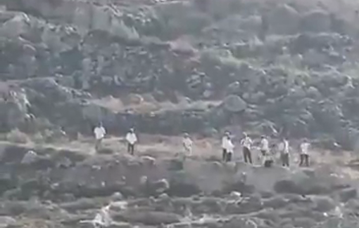 Thumbnail preview image for the video titled: Israeli settlers storm the outskirts of Rujeib village, east of Nablus.