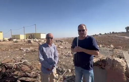 Thumbnail preview image for the video titled: In Umm al-Khair 100 olive trees were uprooted by settlers and soldiers