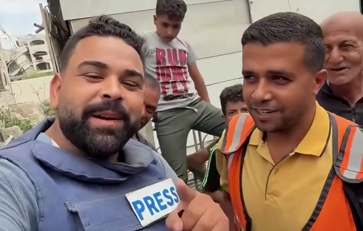 Thumbnail preview image for the video titled: Civil Defense spokesperson finally smiles after 2 years of genocide