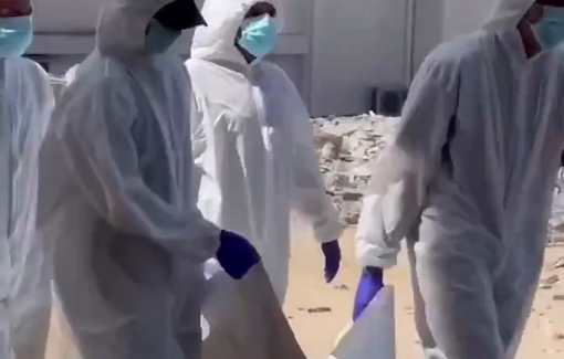 Thumbnail preview image for the video titled: New mass grave at Al-Shifa hospital amid Israel assault preventing access to cemeteries in Gaza City