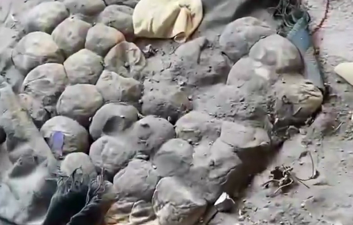 Thumbnail preview image for the video titled: Family gathers remains scraps of their food after Israel bombed them while they were baking bread