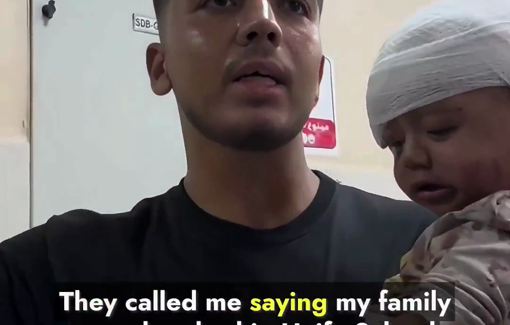 Thumbnail preview image for the video titled: Baby wounded in Israeli strike on Haifa school in Khan Younis