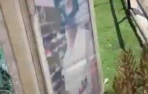 Thumbnail preview image for the video titled: Israeli soldeirs vandalize palestinian memorials, deface portraits with Stars of David in Jenin