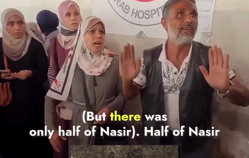 Thumbnail preview image for the video titled: "Hammoud's (body) is whole, only half of Nasser is there. Ibrahim's remains are inside"