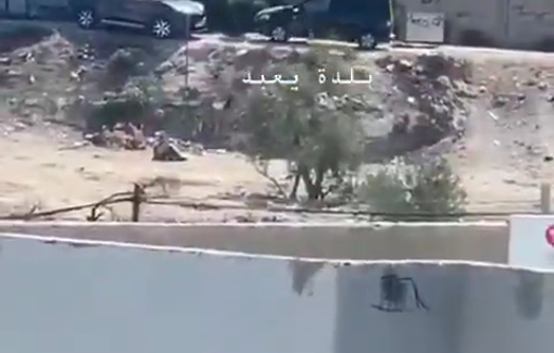 Thumbnail preview image for the video titled: Israeli soldier stealing an electric scooter during a raid on the town of Ya'bad, south of Jenin