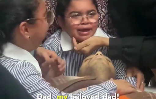 Thumbnail preview image for the video titled: The daughter of Palestinian Majed Dawood (42) weeps over her father, murdered by Israeli soldiers in Al-Ein Camp