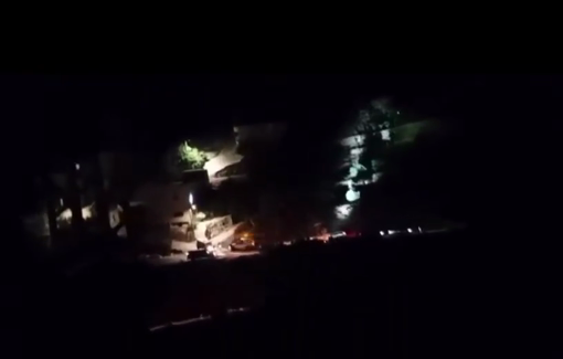 Thumbnail preview image for the video titled: Settlers set fire to Palestinian homes in Wadi Sa'ir, northeast of Hebron