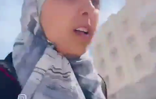 Thumbnail preview image for the video titled: Journalist Mariam Abu Daqqa escapes an Israeli drone