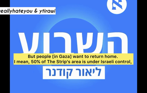 Thumbnail preview image for the video titled: Israeli journalist advocates for collective punishment by shooting Palestinians trying to return to their homes in Gaza