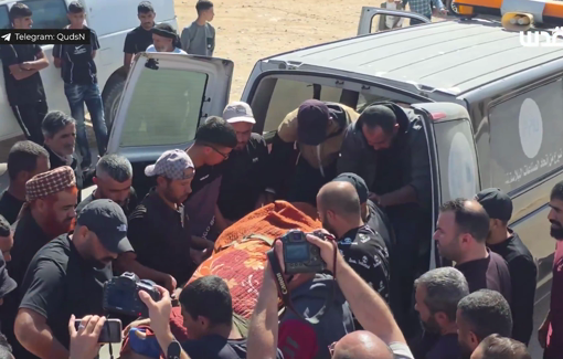 Thumbnail preview image for the video titled: The funeral of martyr Mohammad Bassam Al-Shaour killed by Israeli occupation gunfire near the Al-Dhahiriya checkpoint