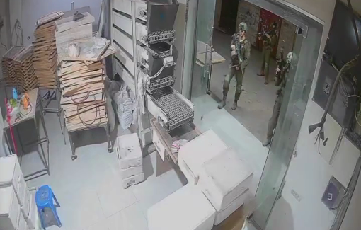 Thumbnail preview image for the video titled: Israeli forces stormed a local Palestinian bakery and vandalized in Jenin