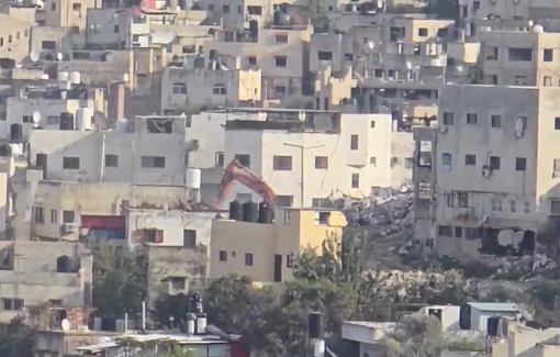 Thumbnail preview image for the video titled: Israeli occupation army bulldozers begin demolishing new homes in Jenin camp