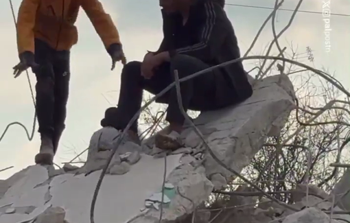 Thumbnail preview image for the video titled: Demolition of a house in Qalandiya al-Balad under the pretext of a military zone