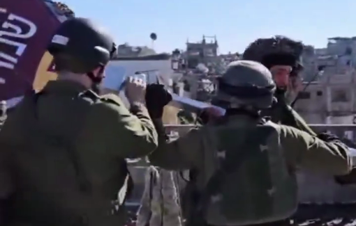 Thumbnail preview image for the video titled: Chabad Rabbi Levi Mendelson and David Schatz brought a menorah to IDF troops in Gaza