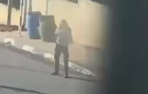 Thumbnail preview image for the video titled: Israeli settlers and reservist in civilian clothes carry out an assault on the village of Deir Jarir