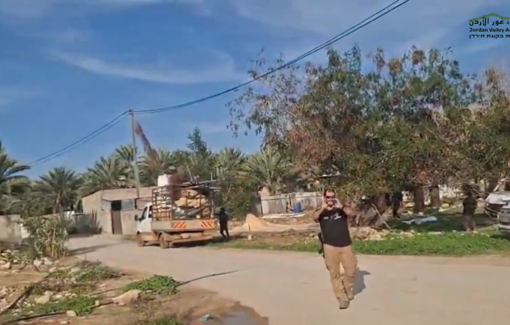 Thumbnail preview image for the video titled: Since an illegal outpost was built about 100 meters from the community of Al-Hadidiyah, the harassments have not stopped