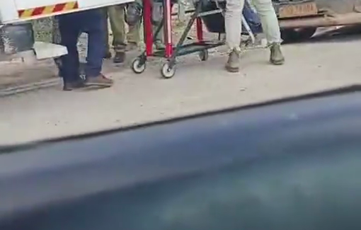 Thumbnail preview image for the video titled: A Palestinian civilian was sprayed with pepper spray by an Israeli settler and fainted