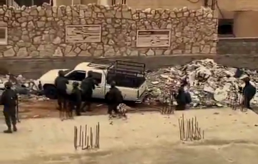Thumbnail preview image for the video titled: An Israeli soldier smashed the window of a Palestinian vehicle for no reason in Hebron