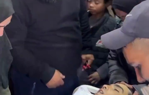 Thumbnail preview image for the video titled: Mourners gather in Gaza City’s Al-Tuffah neighborhood for the funeral of Mahmoud Qasem