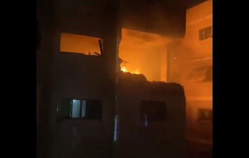 Thumbnail preview image for the video titled: An Israeli airstrike hit the Al-Batsh family's apartment in a residential building in Gaza City