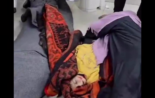 Thumbnail preview image for the video titled: At least 7 Palestinians were killed in an an Israeli air strike targeted a tent in Asda’a area in Khan Younis