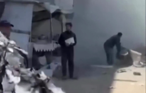 Thumbnail preview image for the video titled: The Radwan Police center was targeted by Israeli airstrikes killing 14 Palestinian despites the ceasefire