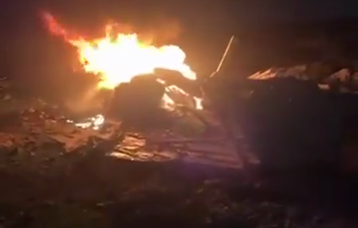 Thumbnail preview image for the video titled: Israeli settlers carrried out a pogrom on the Ma’azi Jaba Bedouin community, north of occupied Jerusalem, injuring two Palestinians and setting fire to one of the homes.