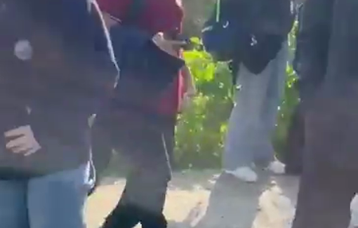 Thumbnail preview image for the video titled: Racist Israeli injured 13 students of Ibn Khaldun School in Sakhnin with pepper spray