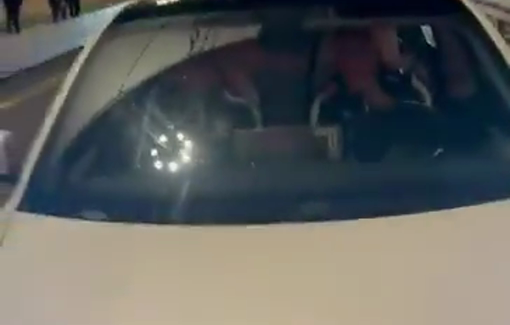 Thumbnail preview image for the video titled: A Beitar fan blocks the car of Sakhnin's football player, Eyad Abu Abaid, chanting racist slogans