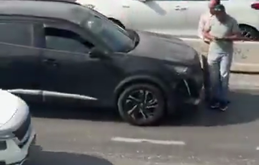 Thumbnail preview image for the video titled: Road attack on a Palestinian driver following a car accident